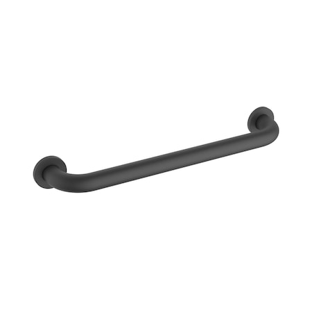Kibi Circular 18-Inch Stainless Steel Grab Bar - Matte Black KGB1018MB